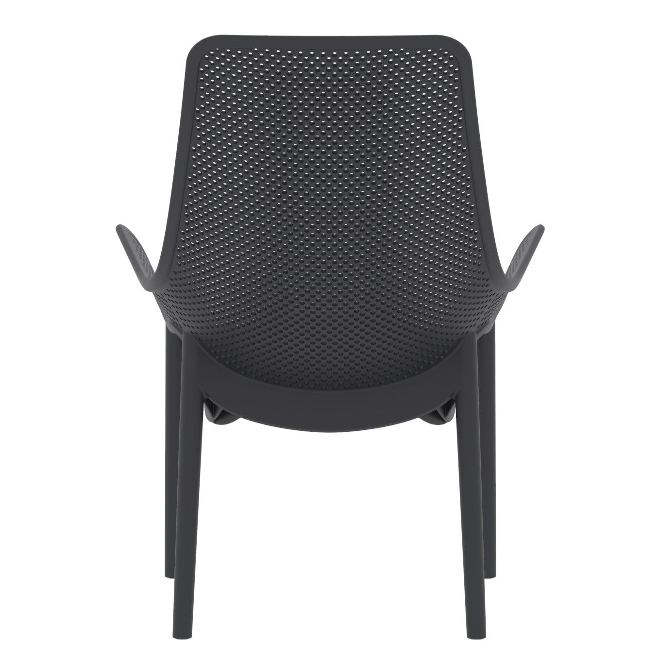Silla Lounge Mayorca, Negro, con espaldar y reposa brazos