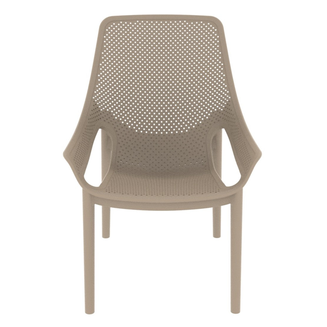 Silla Lounge Ibiza, Taupe, con Espaldar y Reposa Brazos