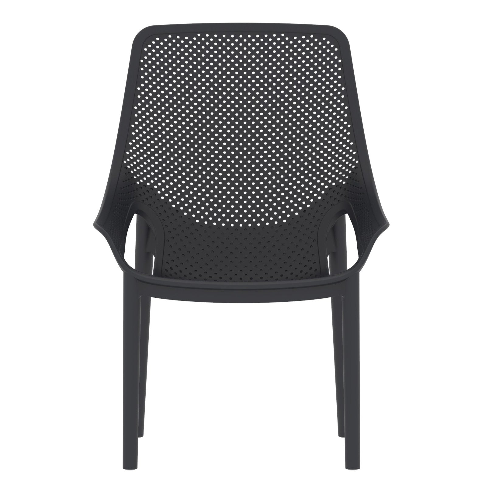 Silla Lounge Ibiza, Negro, con espaldar y reposa brazos X4