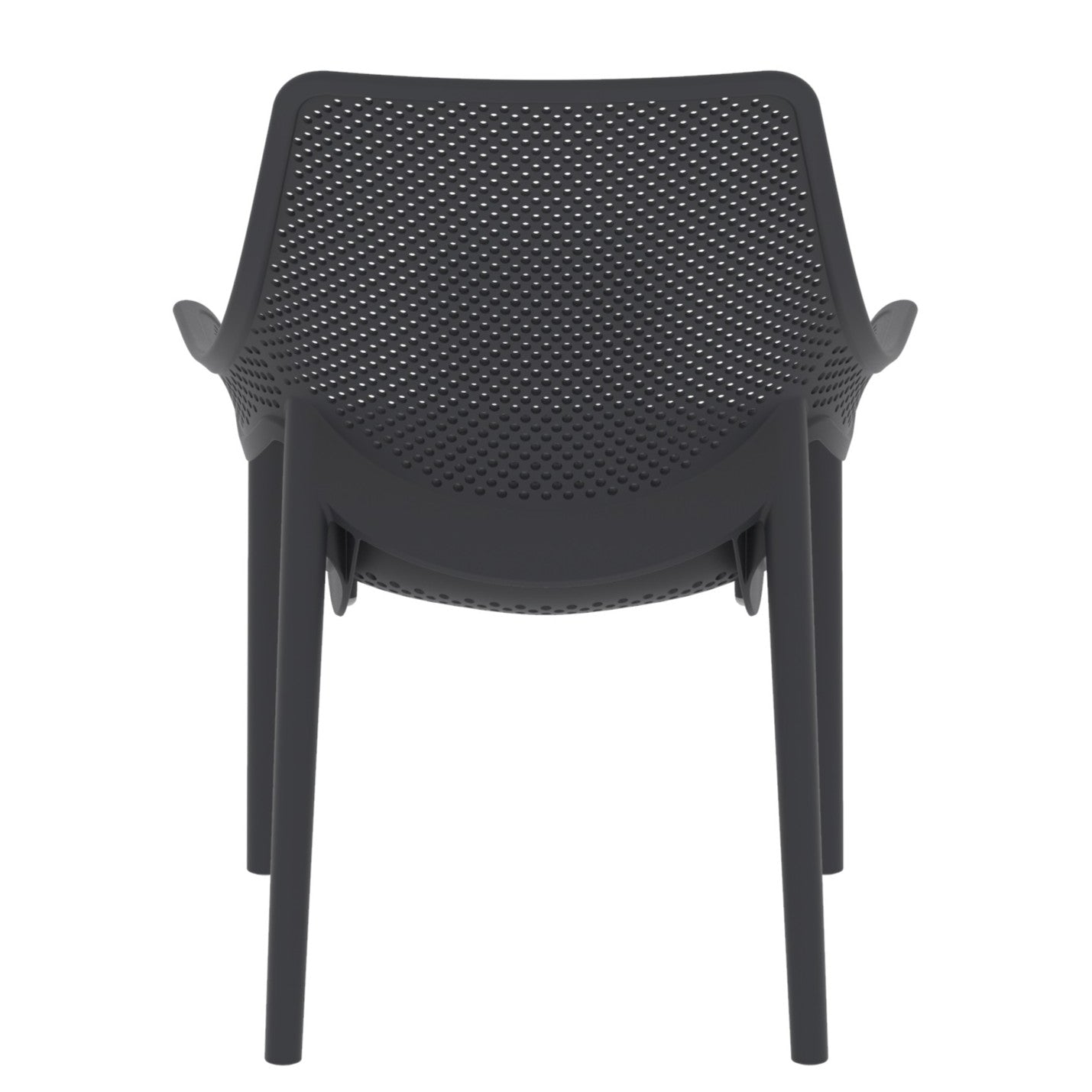 Silla Lounge Ibiza, Negro, con espaldar y reposa brazos