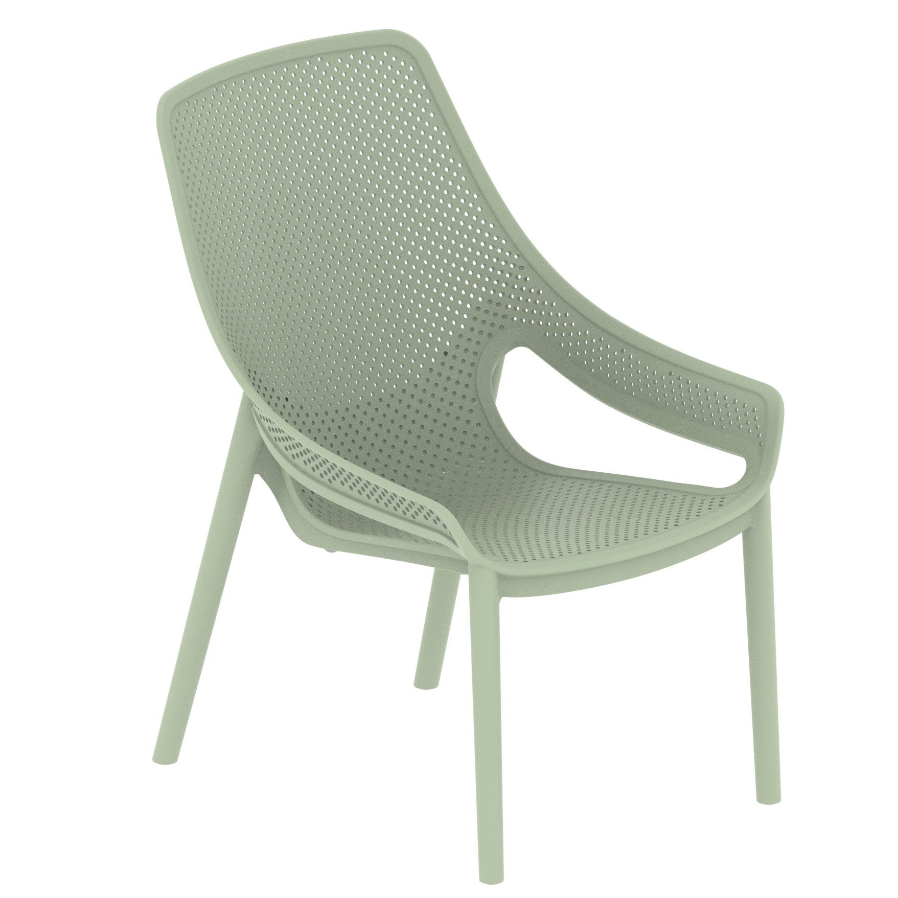 Silla Lounge Ibiza, Verdematcha, con espaldar y reposa brazos X2