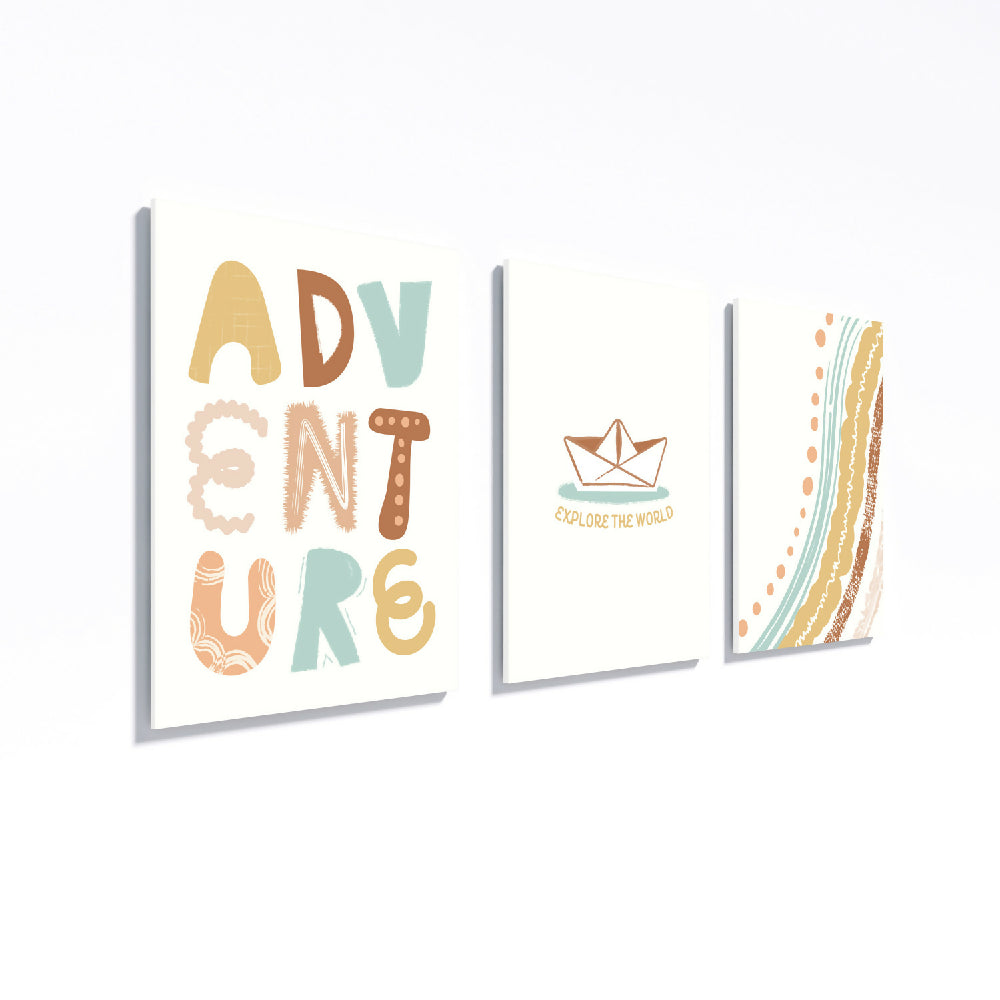 Cuadros Decorativos Triptico Aventuras 37x50