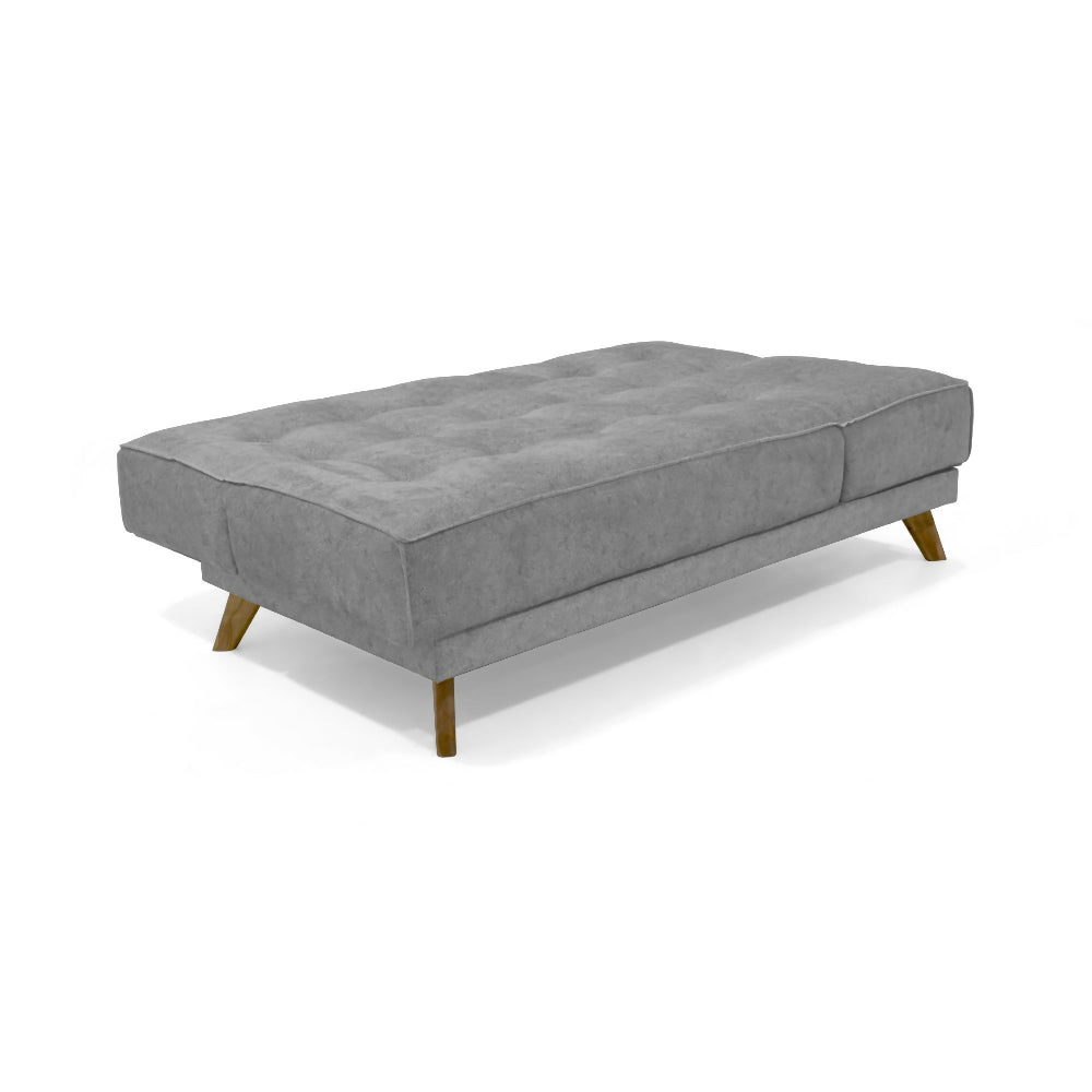 Sofa Cama Petra 177x89x83 Reclinable 5 Posiciones Tela Gris