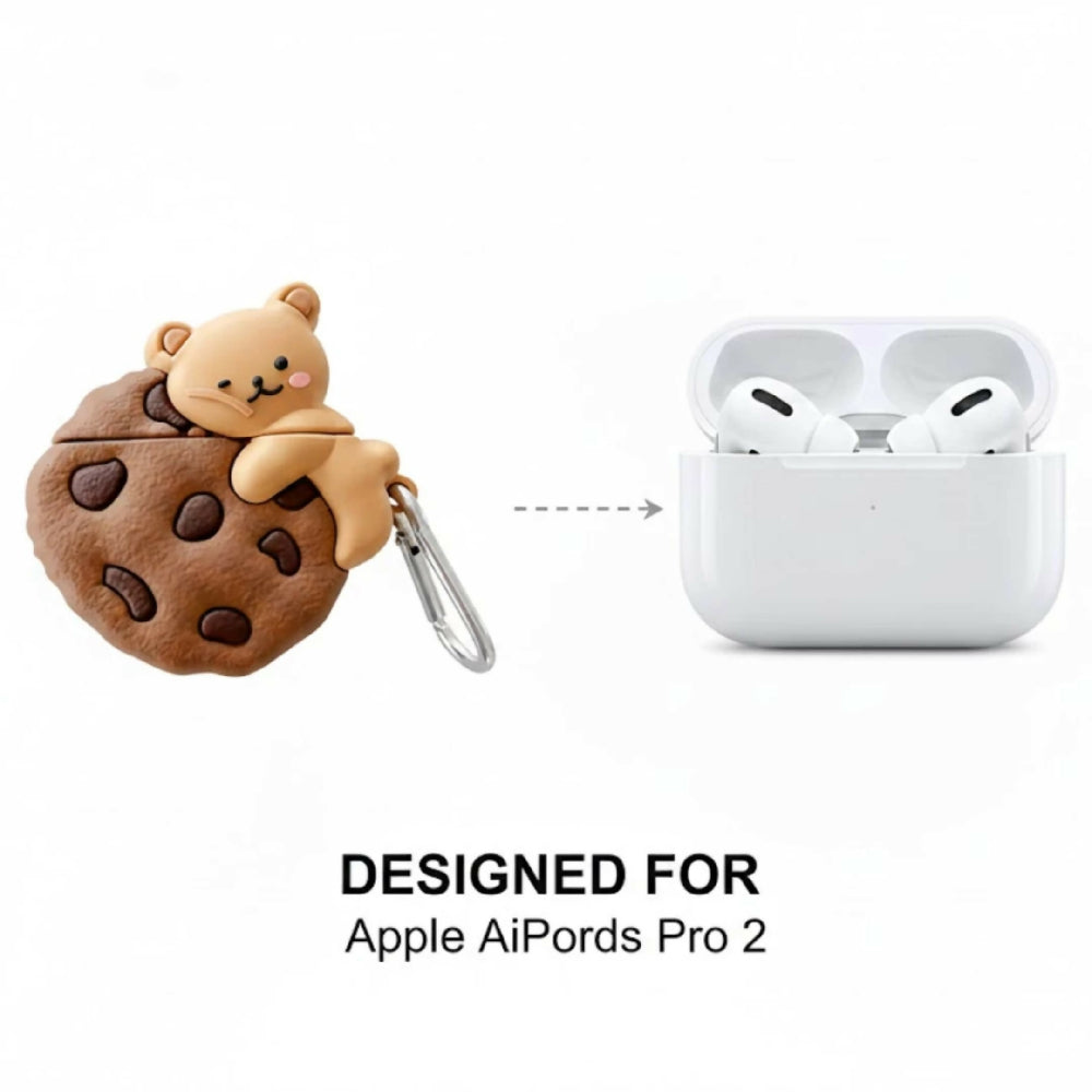 Forro Para Audifonos Airpods Pro 2 Diseño Galleta Y Protección Anticaídas