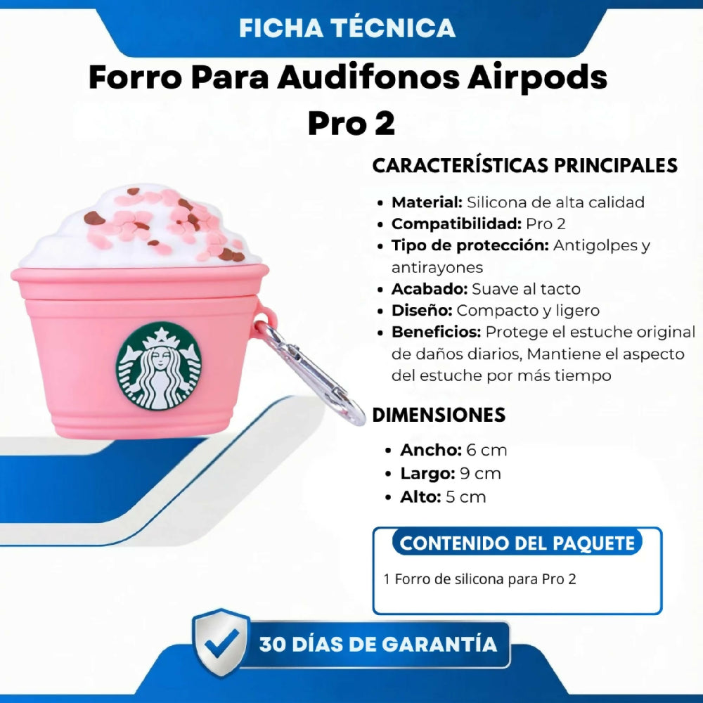 Forro Para Audifonos Airpods Pro 2 Diseño Pink Star Y Protección Anticaídas