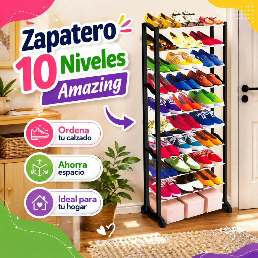 Zapatero Organizador Amazing 10 Niveles Para 20 Pares De Zapatos