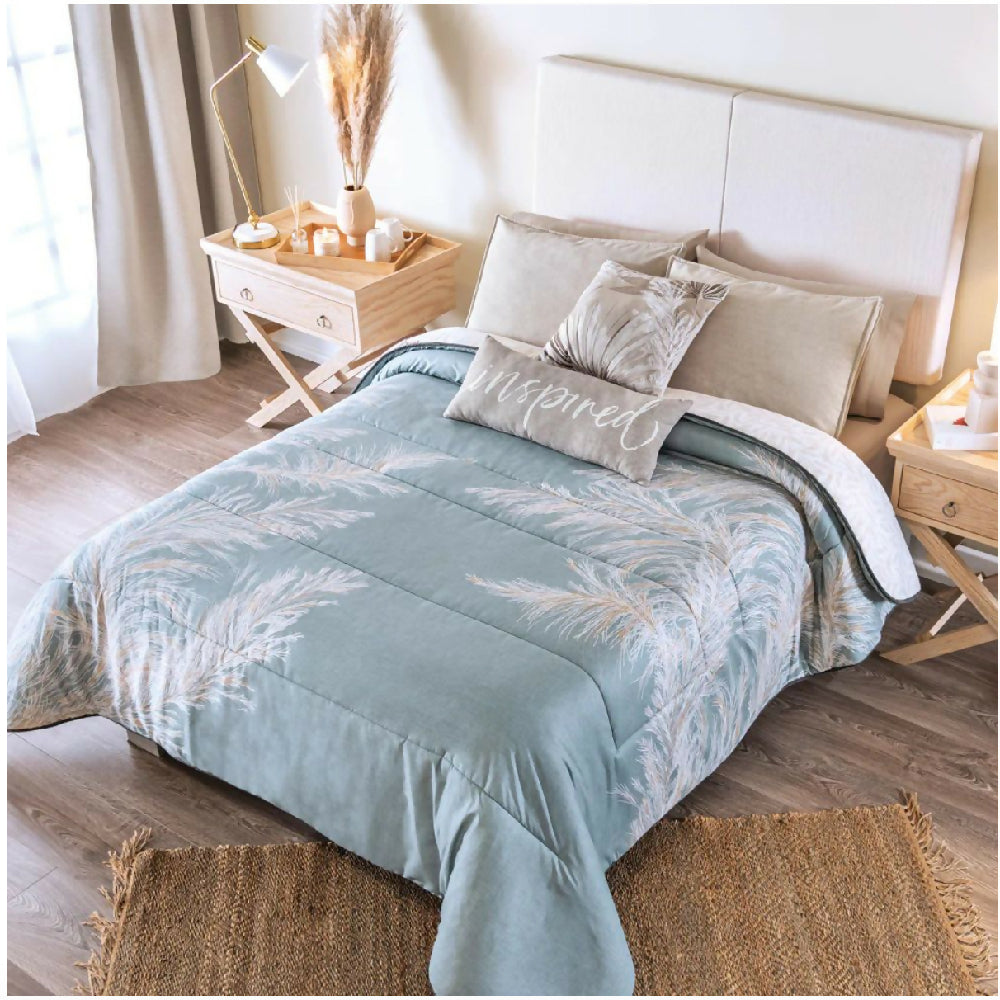 86784-1 Juego de Edredón Pampas para Cama King Doble Faz, Incluye 2 Fundas y 2 Cojines - Envío Gratis