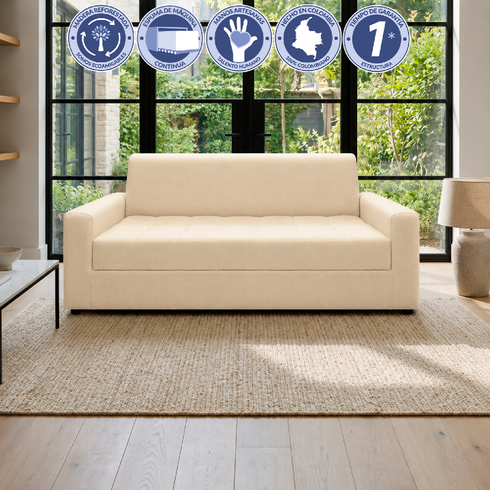 Sofa Alondra Antifluido, Color Beige