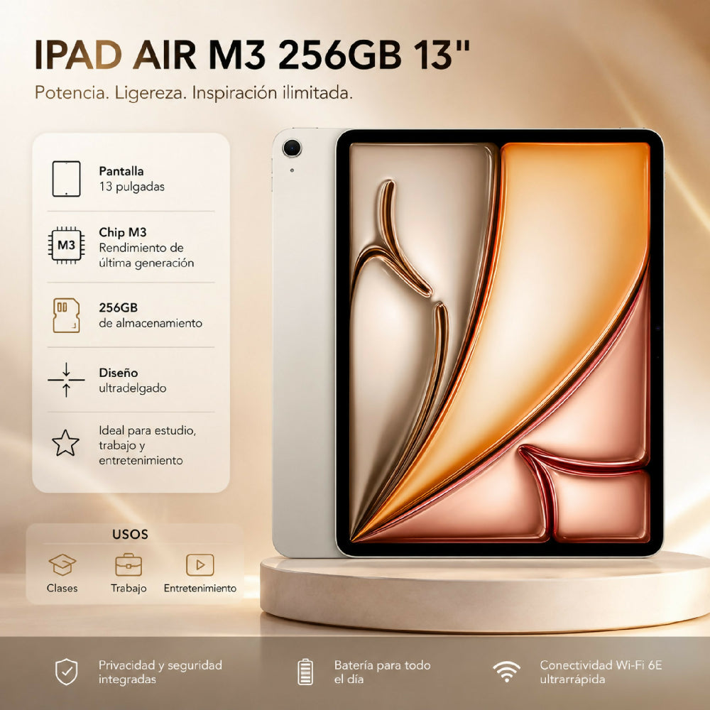 Tablet Apple iPad Air 13'' M3 256gb Diseño UltraDelgado Plateado