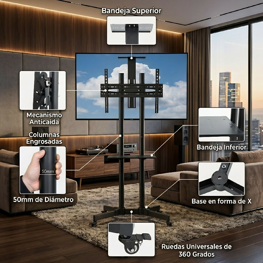 Base Soporte TV Pedestal 1500 Para Pantallas De 32 A 70 Pulgadas