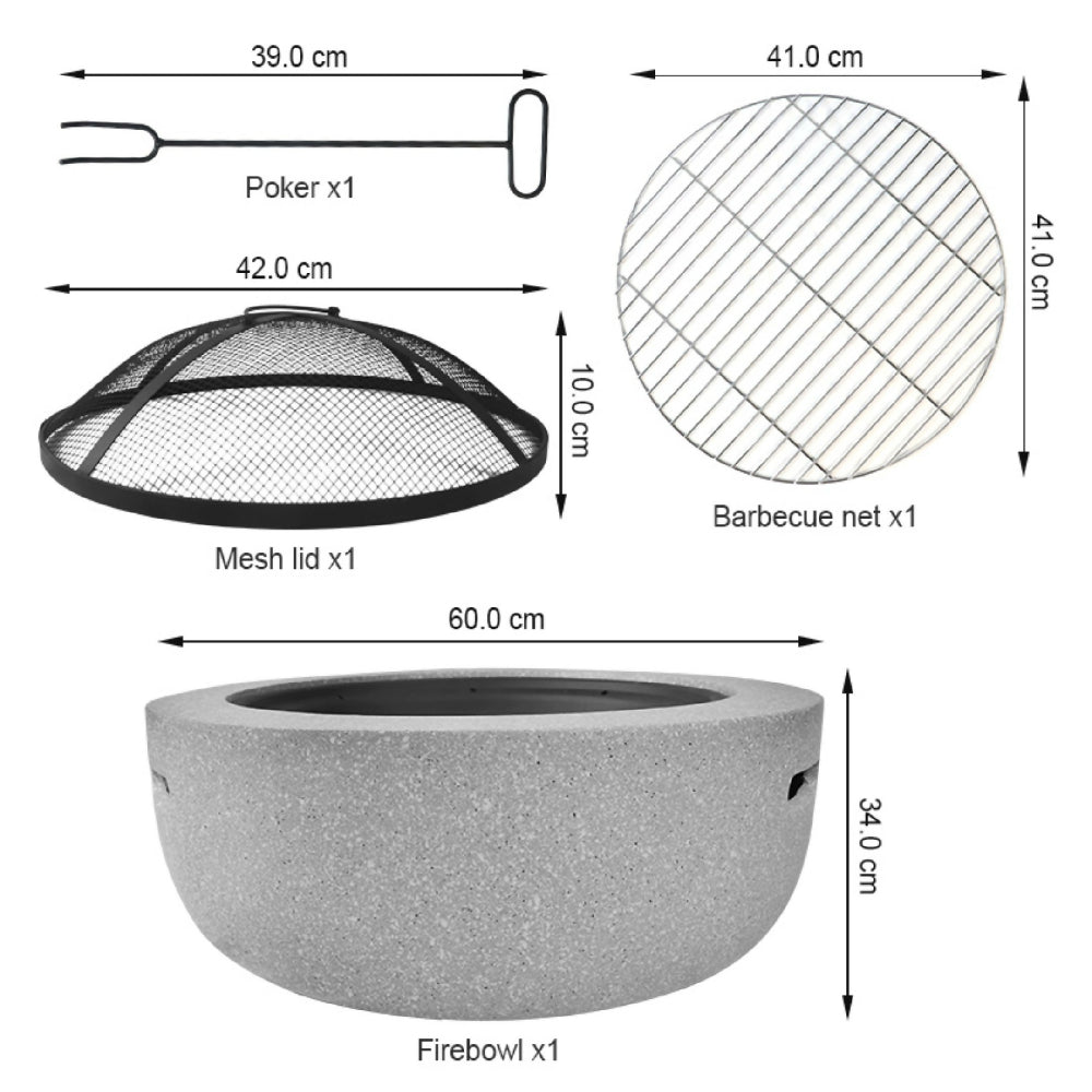 Asador Redondo Tipo Fogata Brasero Portátil Para Jardín Y Camping