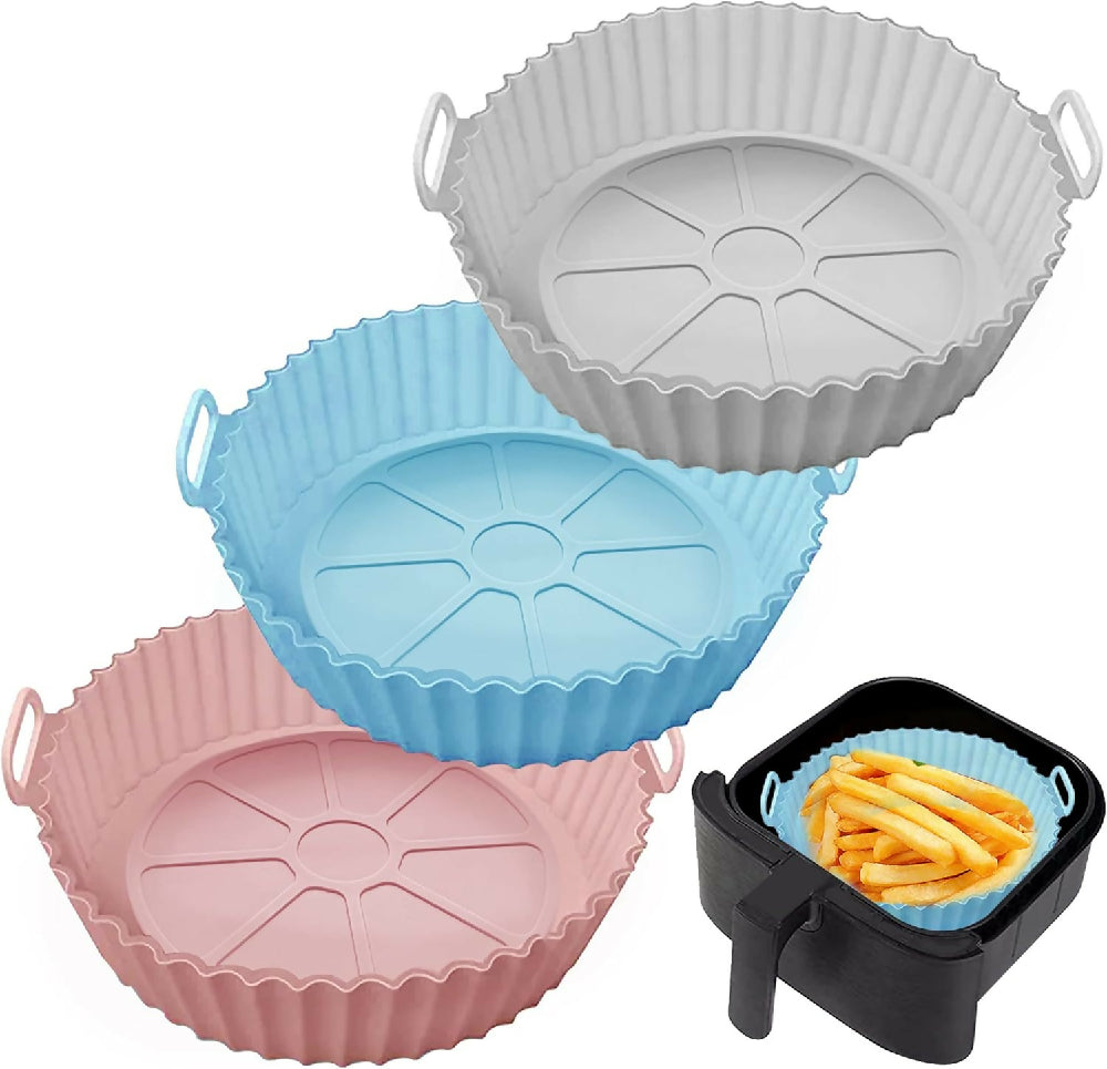 Setx3 Moldes Protectores Air Fyer Silicona Reutilizable 25cms