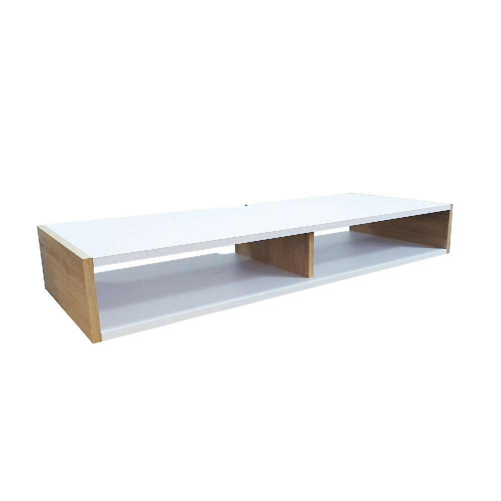 Escritorio Homeoffice, Madera Natural + Blanco
