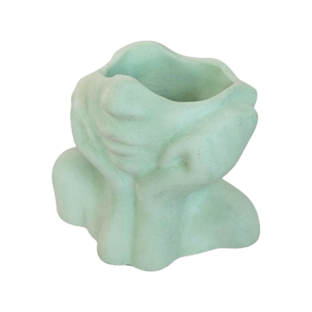florero jarrón en cemento women face color verde menta de concreto tienda online de materas y decoración_03