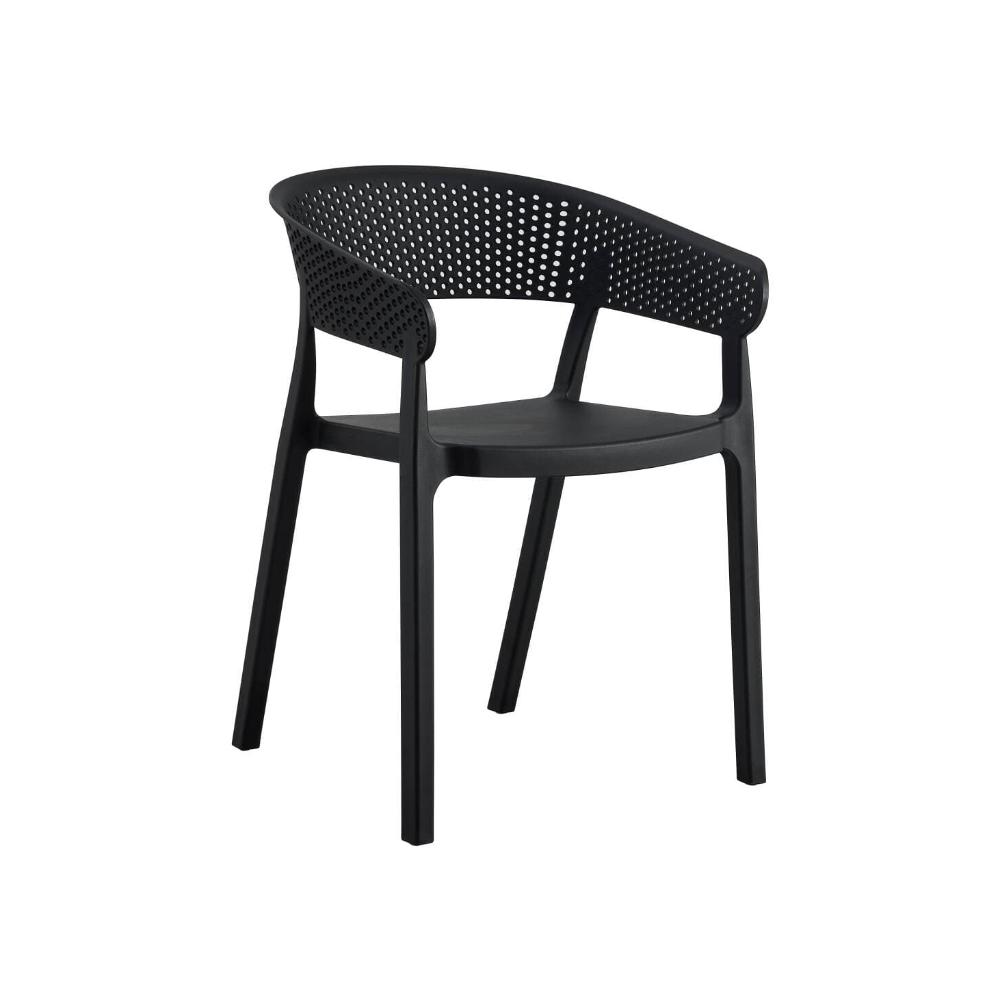 Silla Manaos, Negro, Con espaldar Minimalista y diseño Moderno