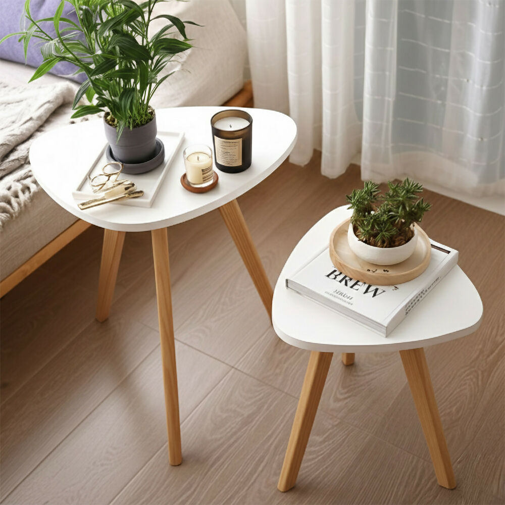 Mesa Nórdica Triangular - Set X 2 - Pequeña & Grande