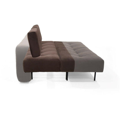 Sofa Cama Siberia Chocolate y Mesa de Centro Ark Blanco