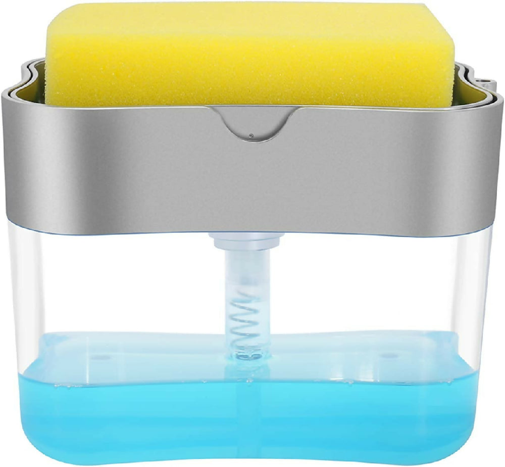 Dispensador de Jabón Líquido Lavaplatos con Esponja Cocina