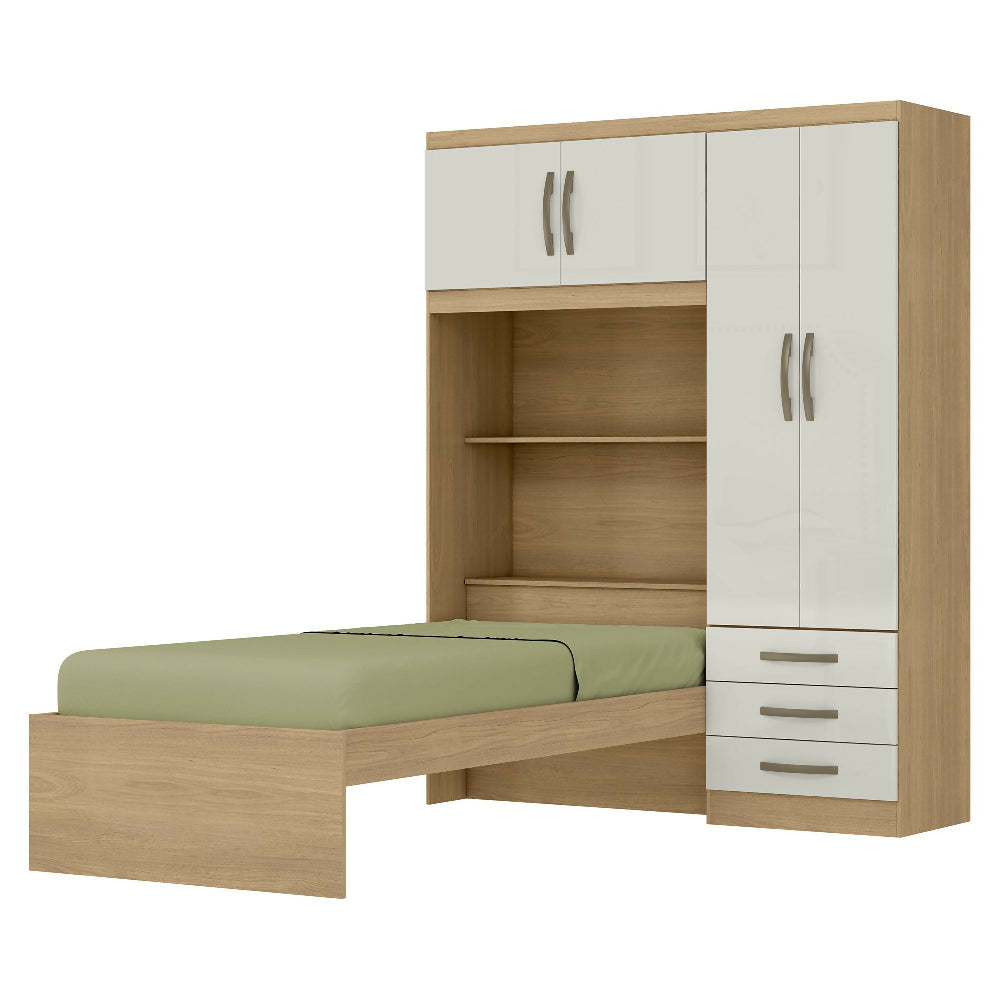 Closet con cama - Almendra/Blanco Apagado