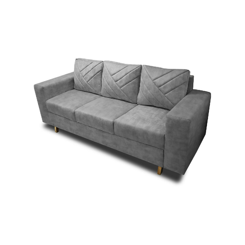 Sofa Amsterdam 3Ptos En Tela Amiglable Con Mascotas 205X72X75 Cm Gris