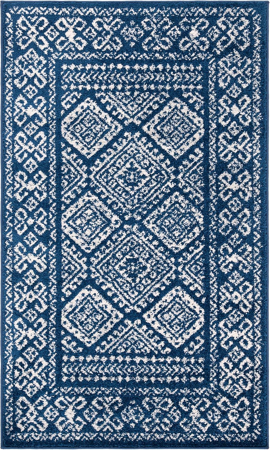 Safavieh - Alfombra decorativa de 2 x 5 pies, colección Tulum, azul marino y...