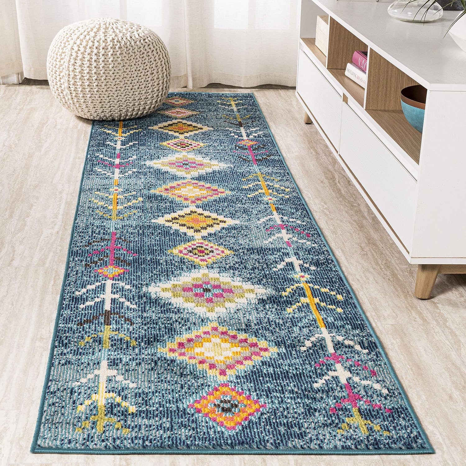 HOM105A-28 MorOCCAN HYPE Alfombra de pasillo geométrica tribal para interiores,