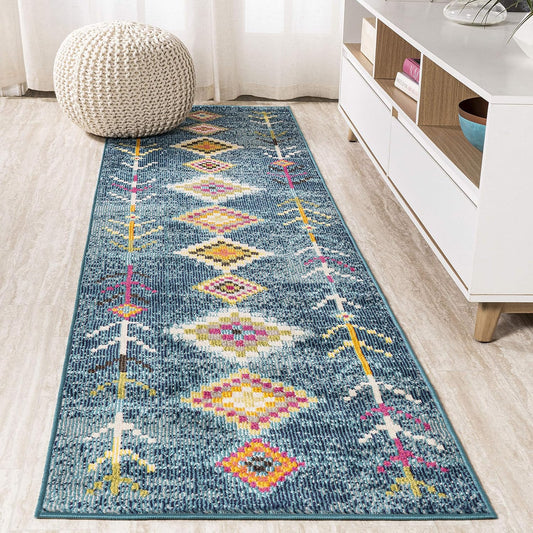 HOM105A-28 MorOCCAN HYPE Alfombra de pasillo geométrica tribal para interiores,