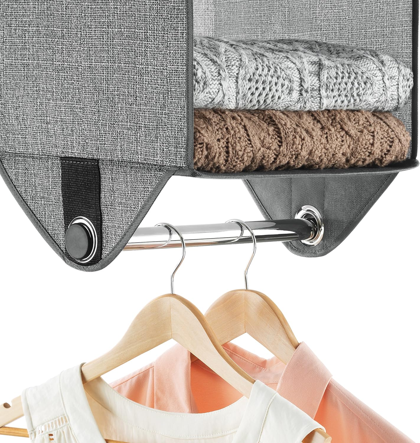 Whitmor Organizador de armario de 2 secciones - Crosshatch Gris
