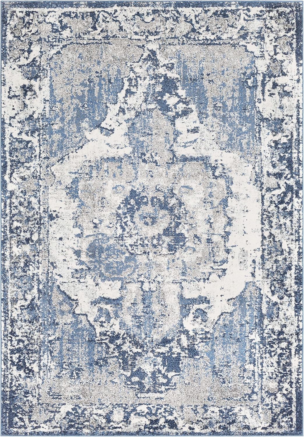 Mark&Day Alfombras Bowen de 5 x 7 pies, alfombra tradicional azul marino y azul...