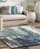 nuLOOM Haydee - Alfombra decorativa abstracta glacial, 3 x 5, azul