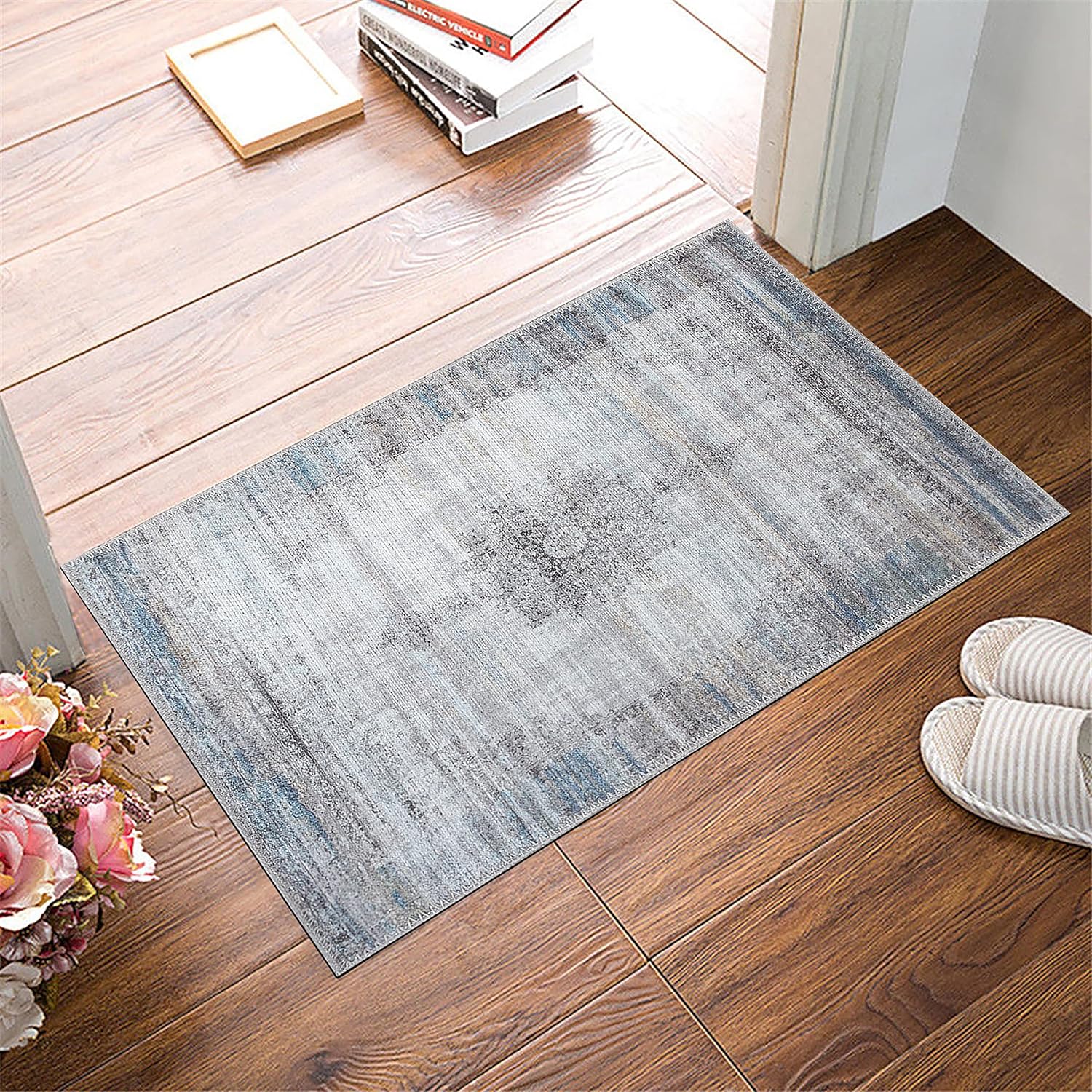 Adiva Rugs Alfombra de área lavable a máquina de 2 x 3 pies con parte trasera...