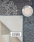 Tapete moderno, con diseño floral, antiderrapante, color crema., Polipropileno,...