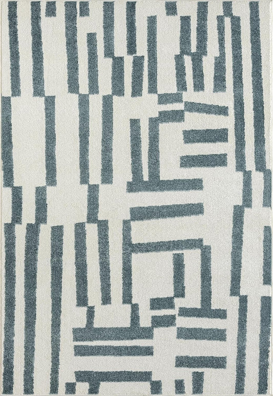 Abani Deco Collection - Alfombra de área, diseño de líneas modernas cremaverde,...