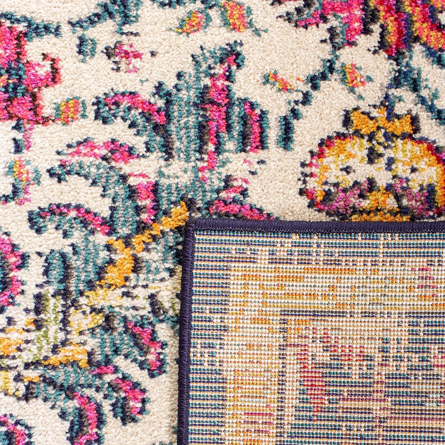 SAFAVIEH Colección Madison MAD447A Tapete bohemio con medallón antiguo y