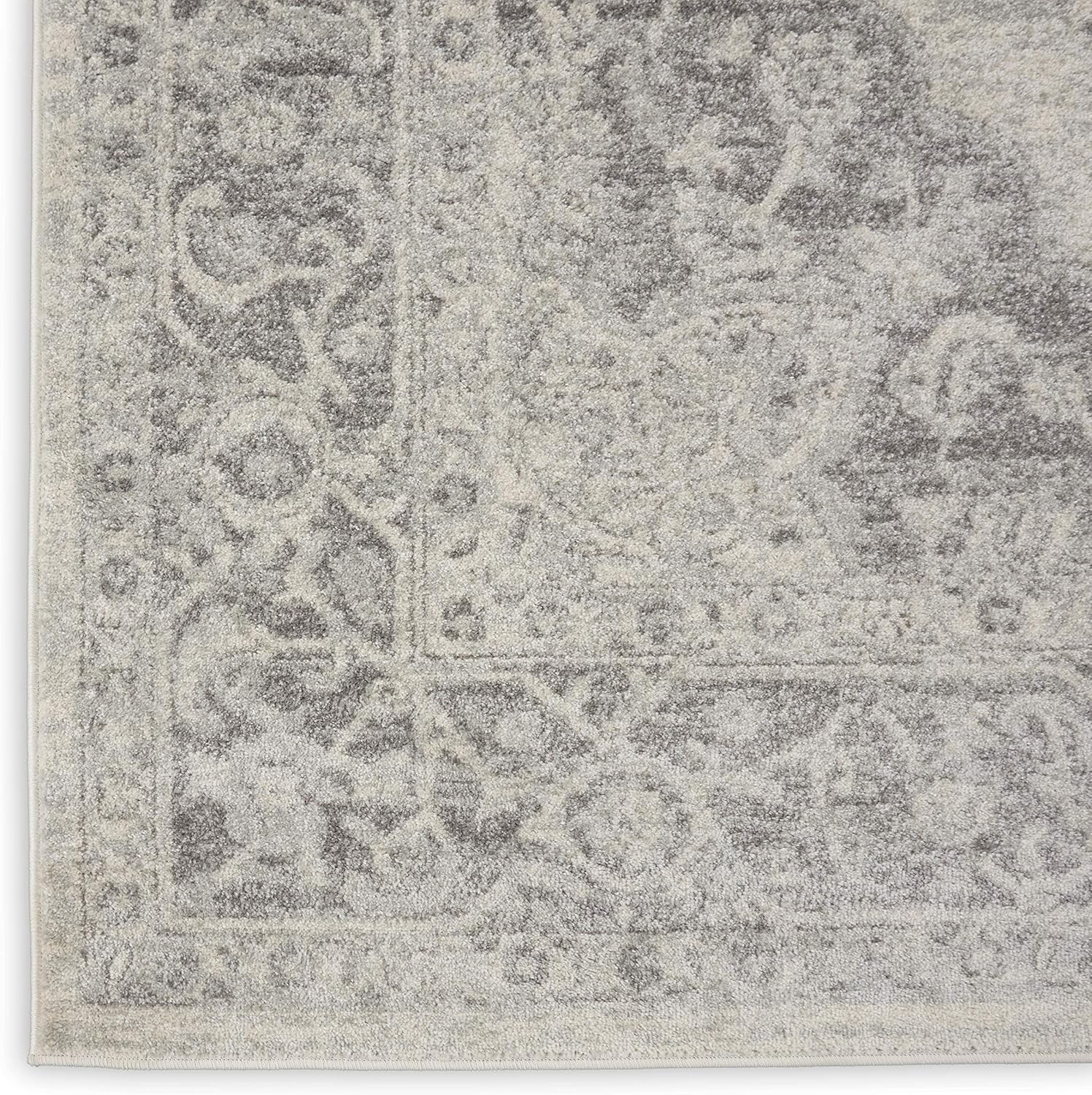Nourison Tranquil - Alfombra tradicional marfilgris de 8 pies 10 pulgadas x 11...