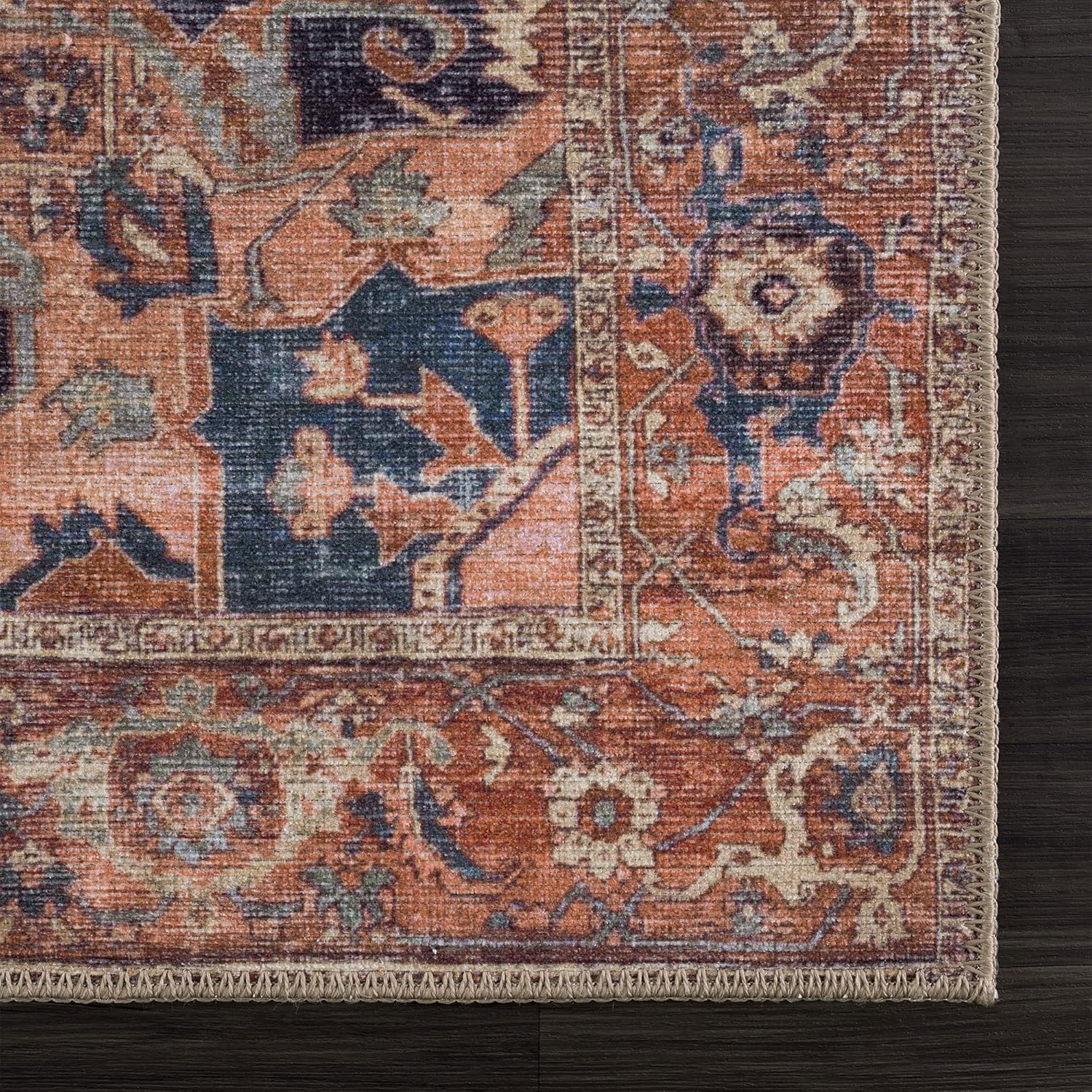 Bloom Rugs - Tapete tradicional para el pasillo, lavable y antideslizante, para...