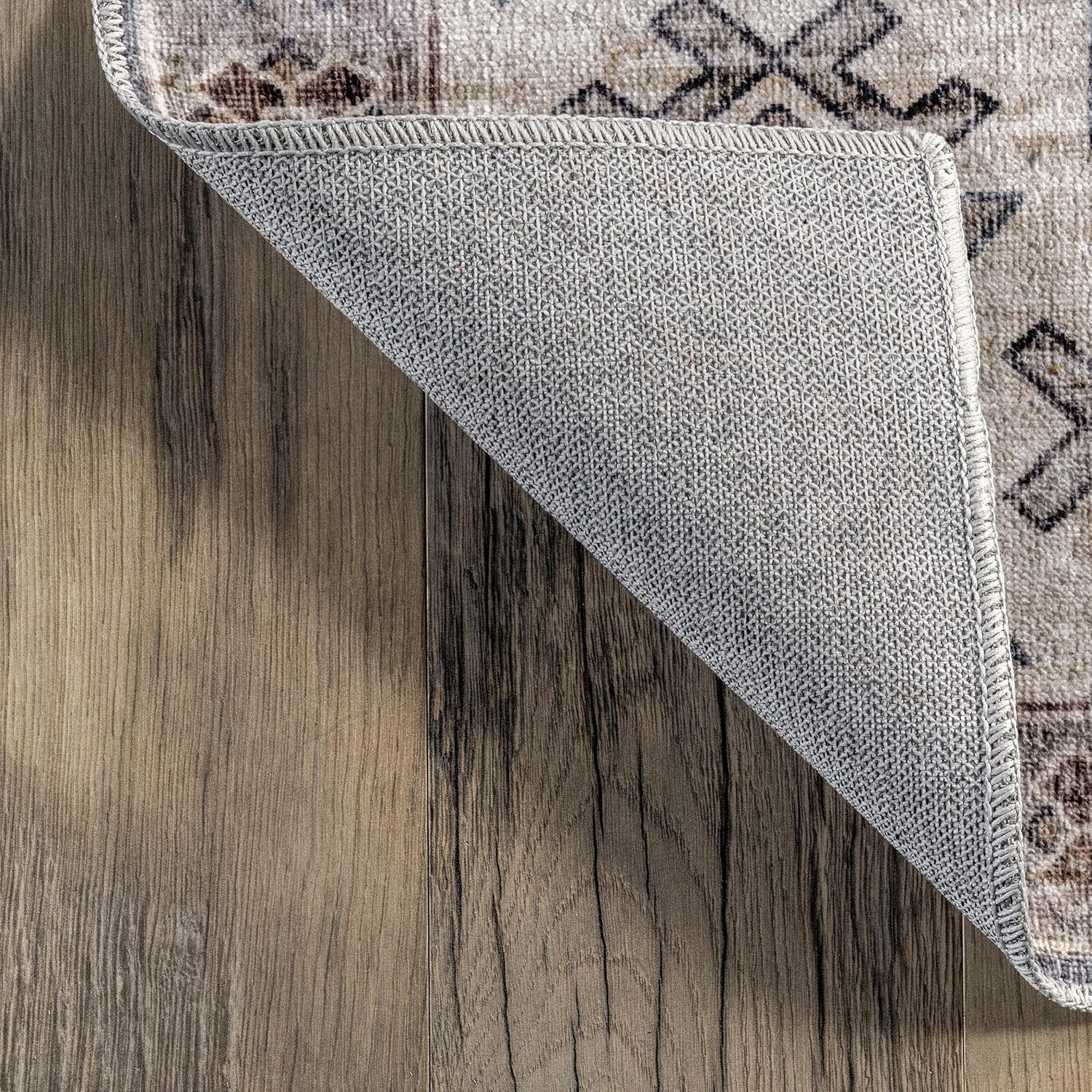 SpinClean Alfombra de área lavable a máquina, resistente a las manchas con base