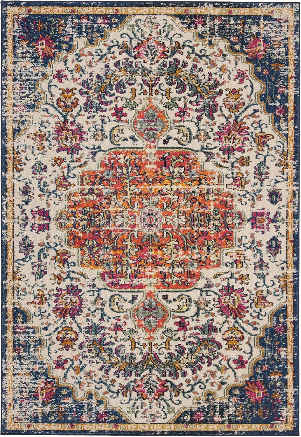 SAFAVIEH Colección Madison MAD447A - Tapete bohemio con medallón antiguo y...