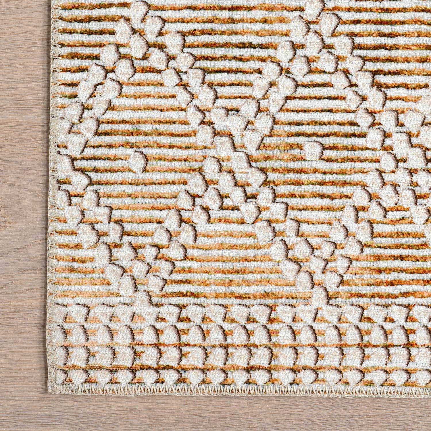 Úna Lattice Alfombra lavable a máquina, resistente a las manchas, 8 x 10 pies,