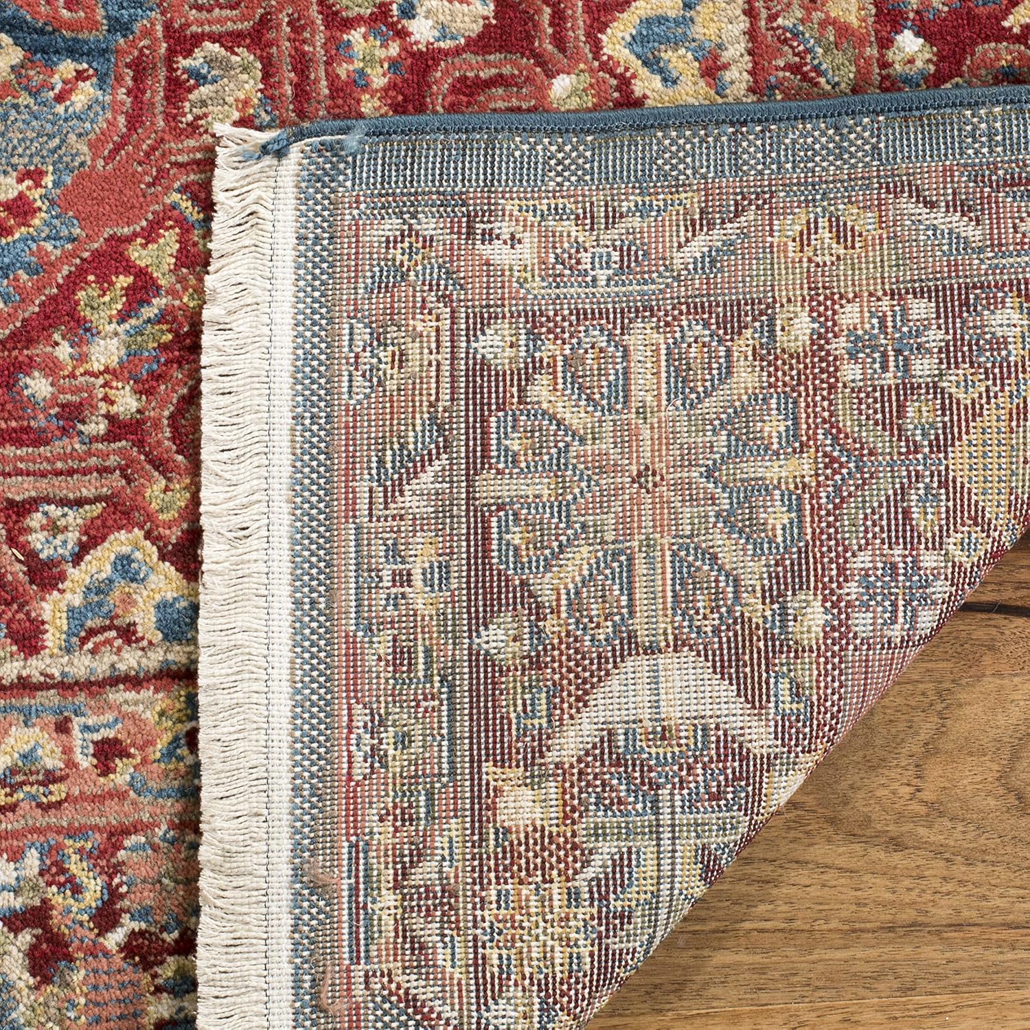 SAFAVIEH Kashan Collection - Alfombra de área de 9 x 12 pies 6 pulgadas, azul y...