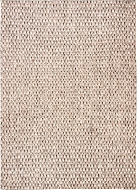 Colección Courtyard CY8521 Alfombra de 8 pies x 11 pies, color natural y negro,