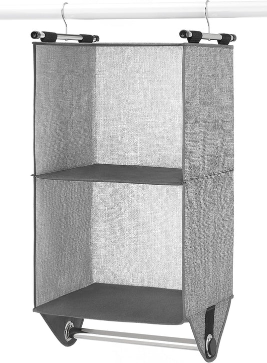 Whitmor Organizador de armario de 2 secciones - Crosshatch Gris