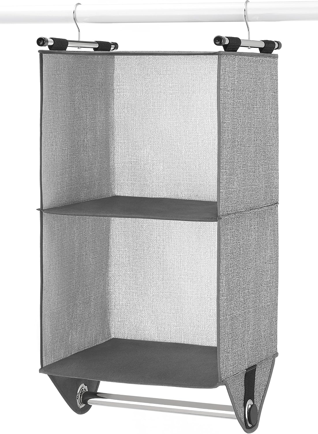 Organizador de armario de 2 secciones Crosshatch Gris