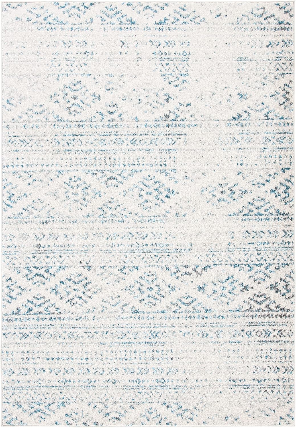 Tapete de estilo marroquí bohemio con diseño tribal de la colección Tulum para