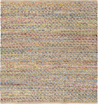 Cape Cod Collection Alfombra cuadrada de 6 pies, color rojo y natural, yute