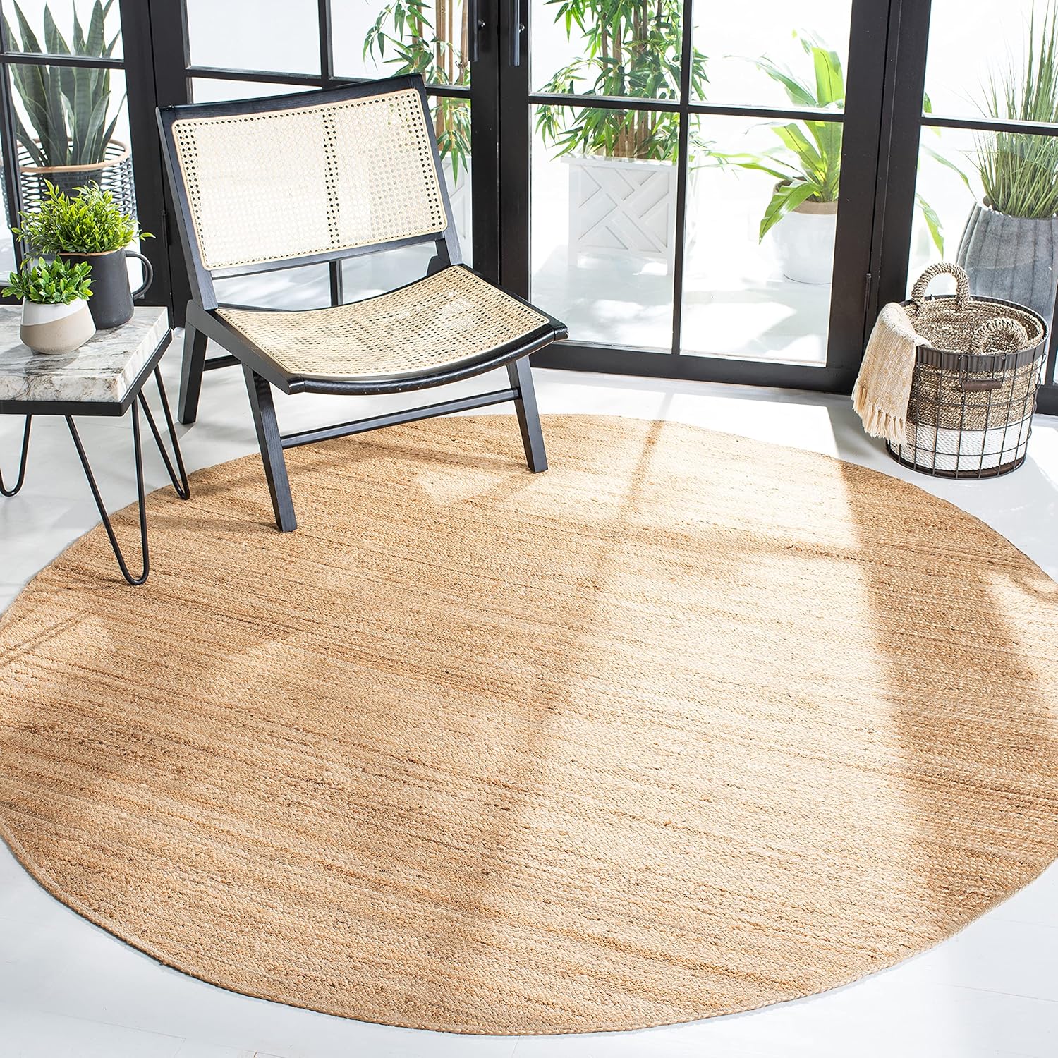 SAFAVIEH Natural Fiber Collection NFB305A - Alfombra redonda de 3 pies con...