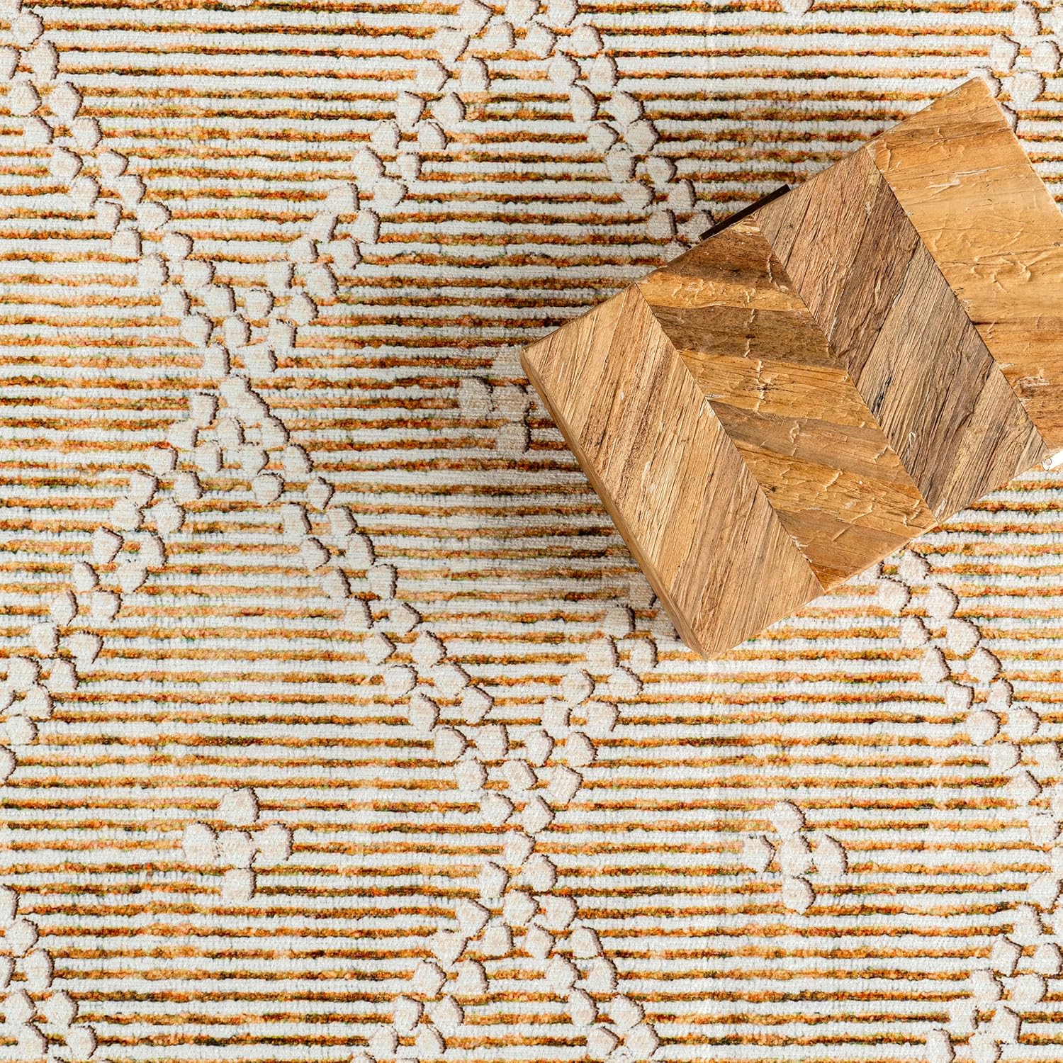 Úna Lattice Alfombra lavable a máquina, resistente a las manchas, 8 x 10 pies,