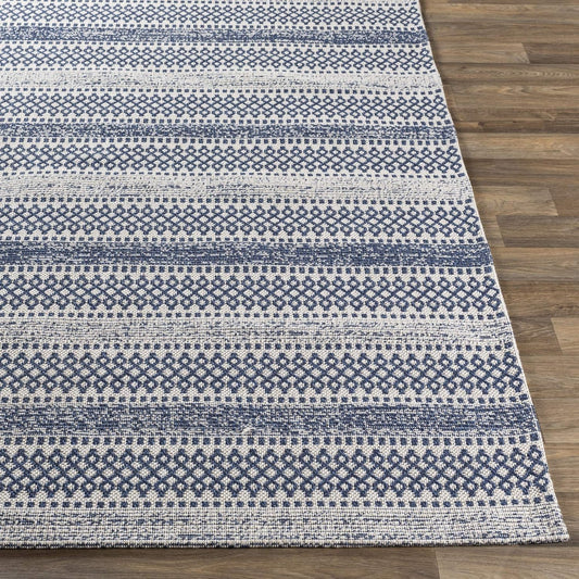 Tumnus Alfombra tribal bohemia, 2 x 2 pies 9 pulgadas, azul oscuro