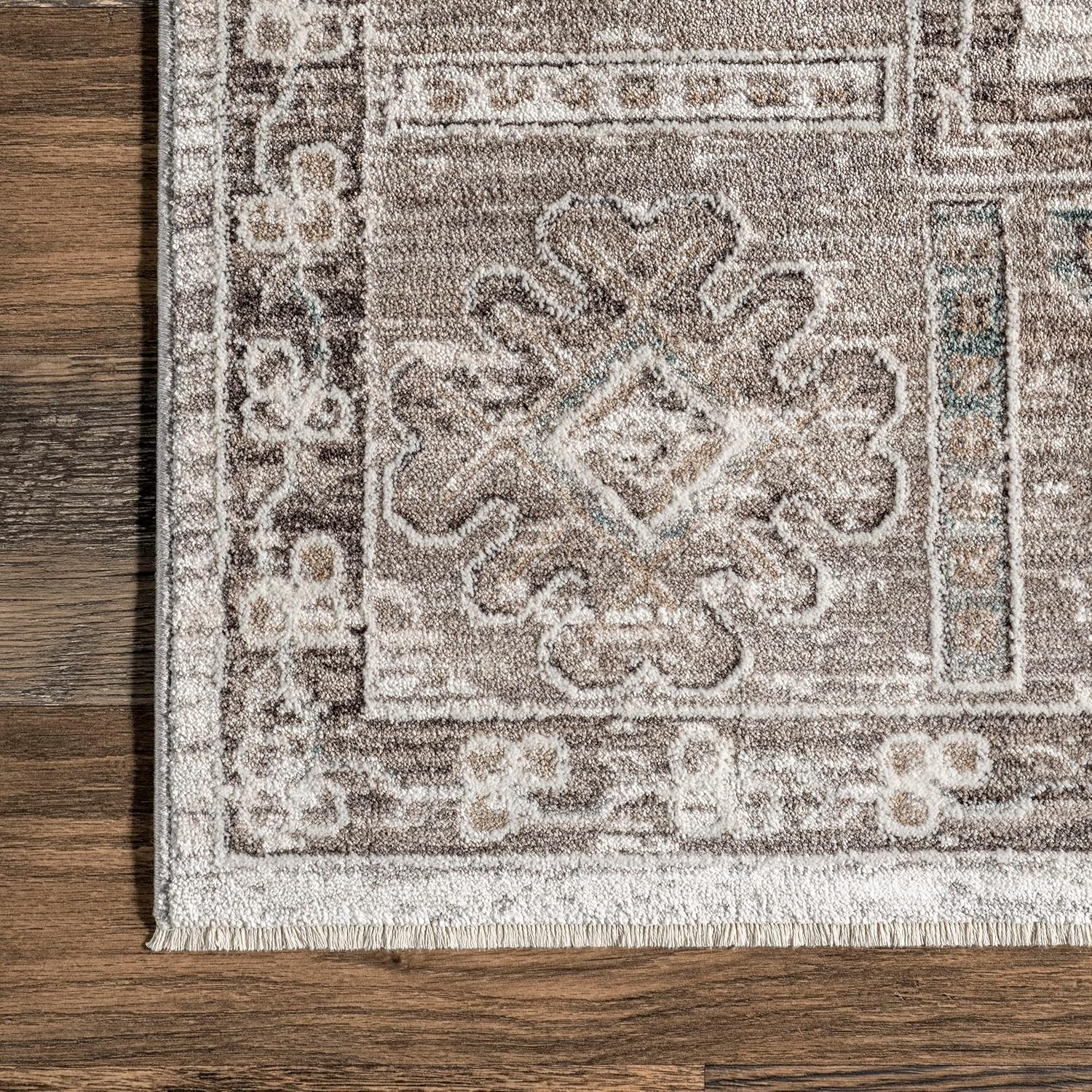 nuLOOM Magdna - Alfombra vintage con flecos de medallón, 2 pies 8 pulgadas x 8...