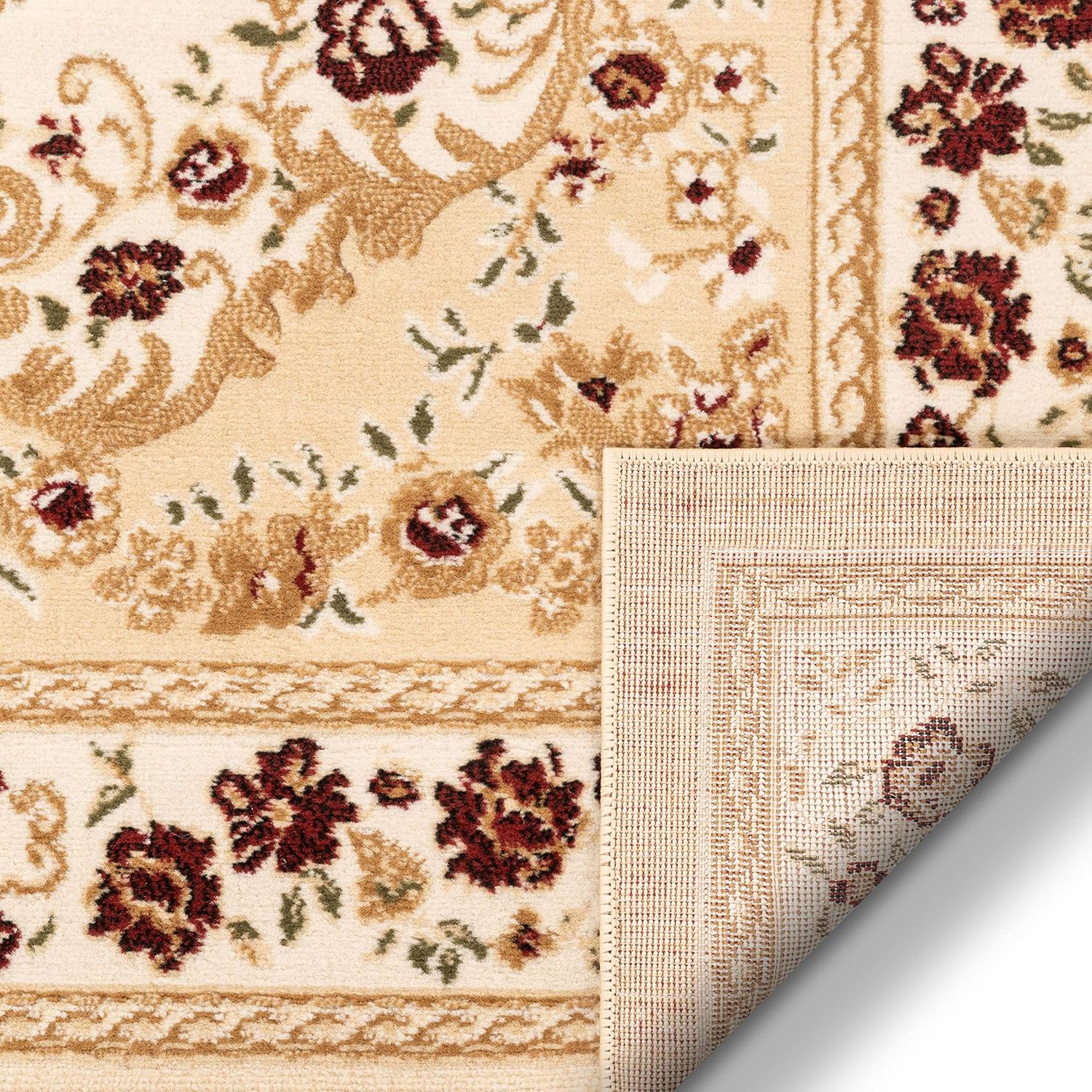 Well Woven Alfombra floral francesa Aubusson estilo marfil de 5 x 7 pulgadas (5...